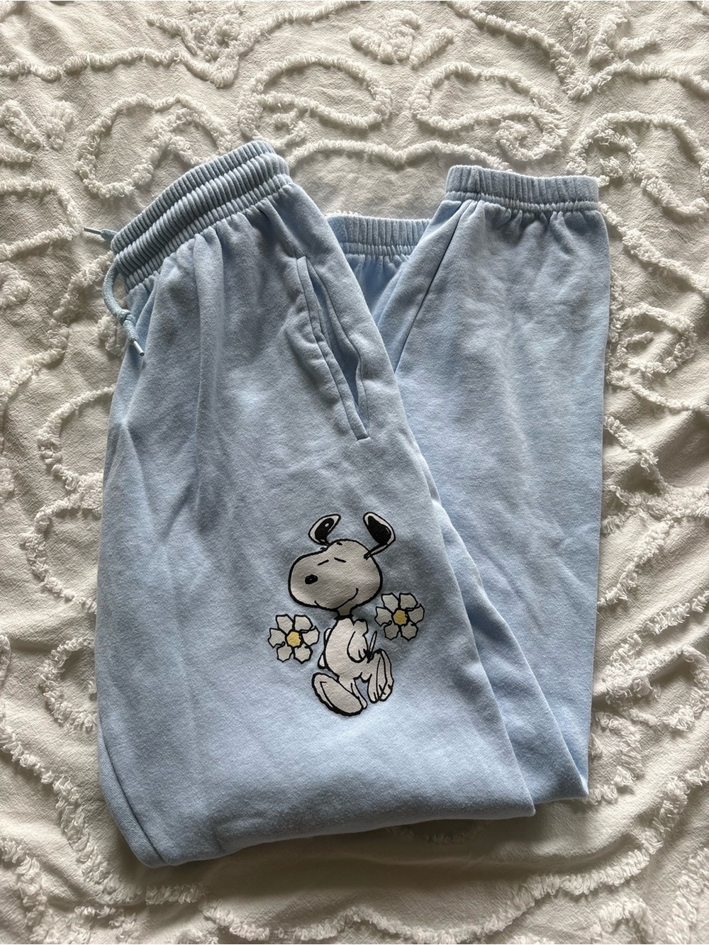 Light Blue Snoopy Graphic Pajama Pants